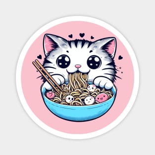 Noodles eated by Kawaii Cat Magnet